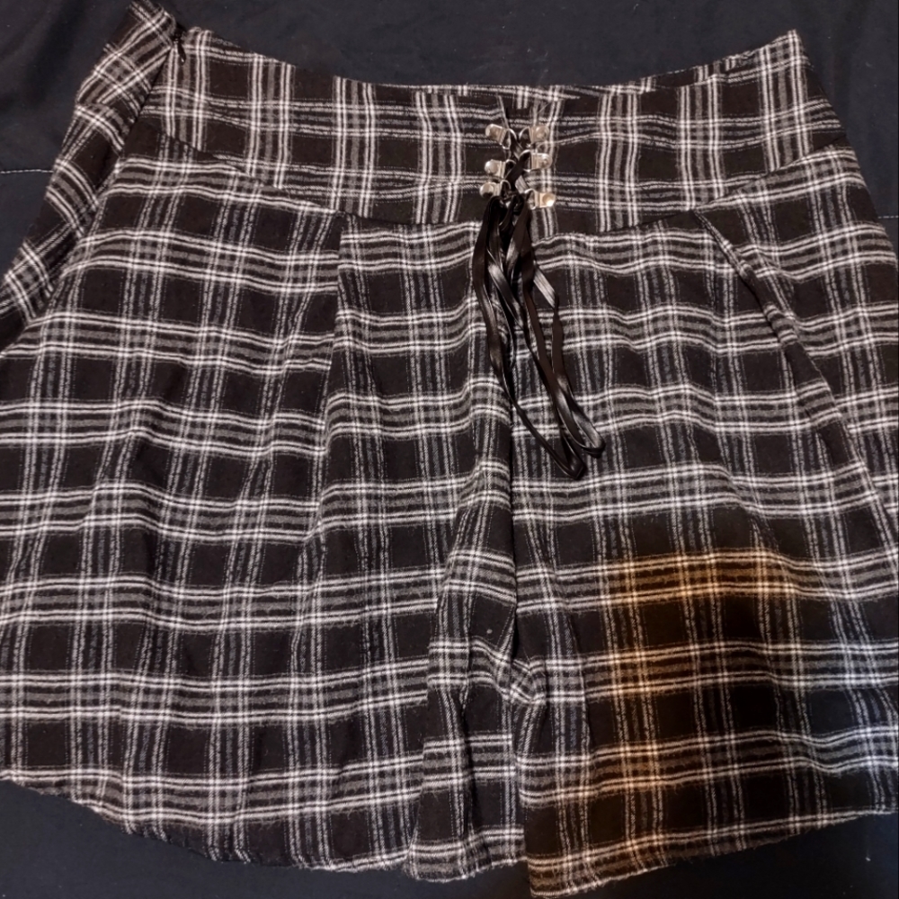 Shein Plaid Pleated Shirt